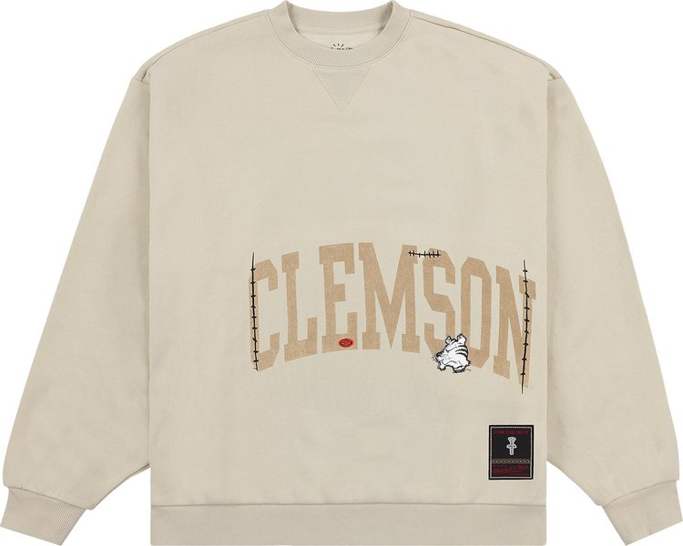 Cactus Jack by Travis Scott x Mitchell & Ness Clemson University Crewneck 'Tan'