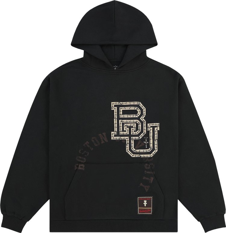 Cactus Jack by Travis Scott x Mitchell  Ness Boston University Hoodie Black