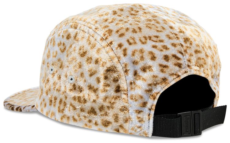 Supreme Leopard Velvet Camp Cap Tan