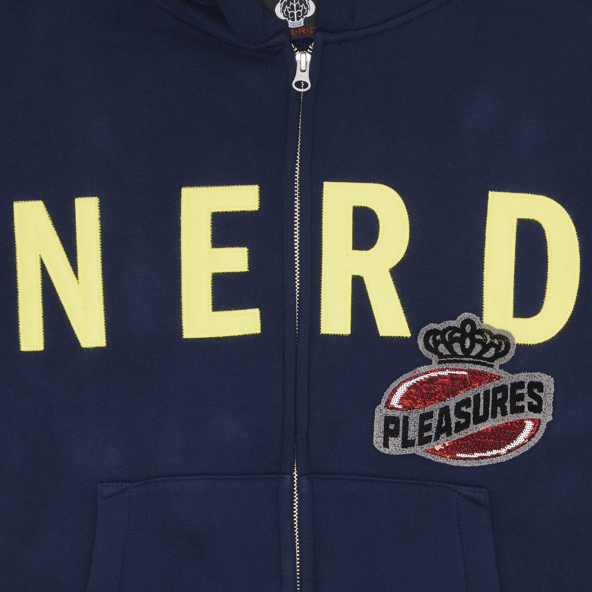 Buy Pleasures x N.E.R.D. Zip Up Hoodie 'Navy' - P23N002 NAVY
