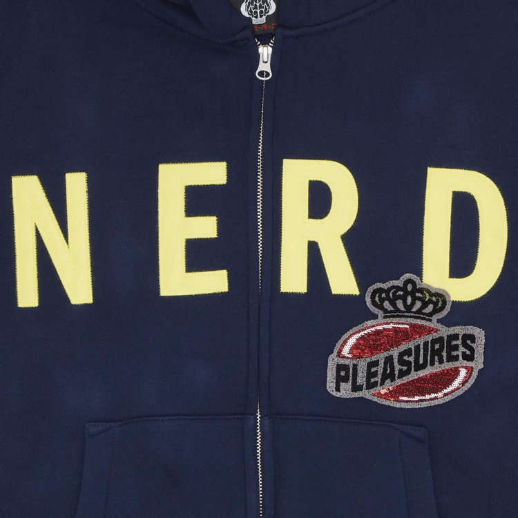 Pleasures x NERD Zip Up Hoodie Navy