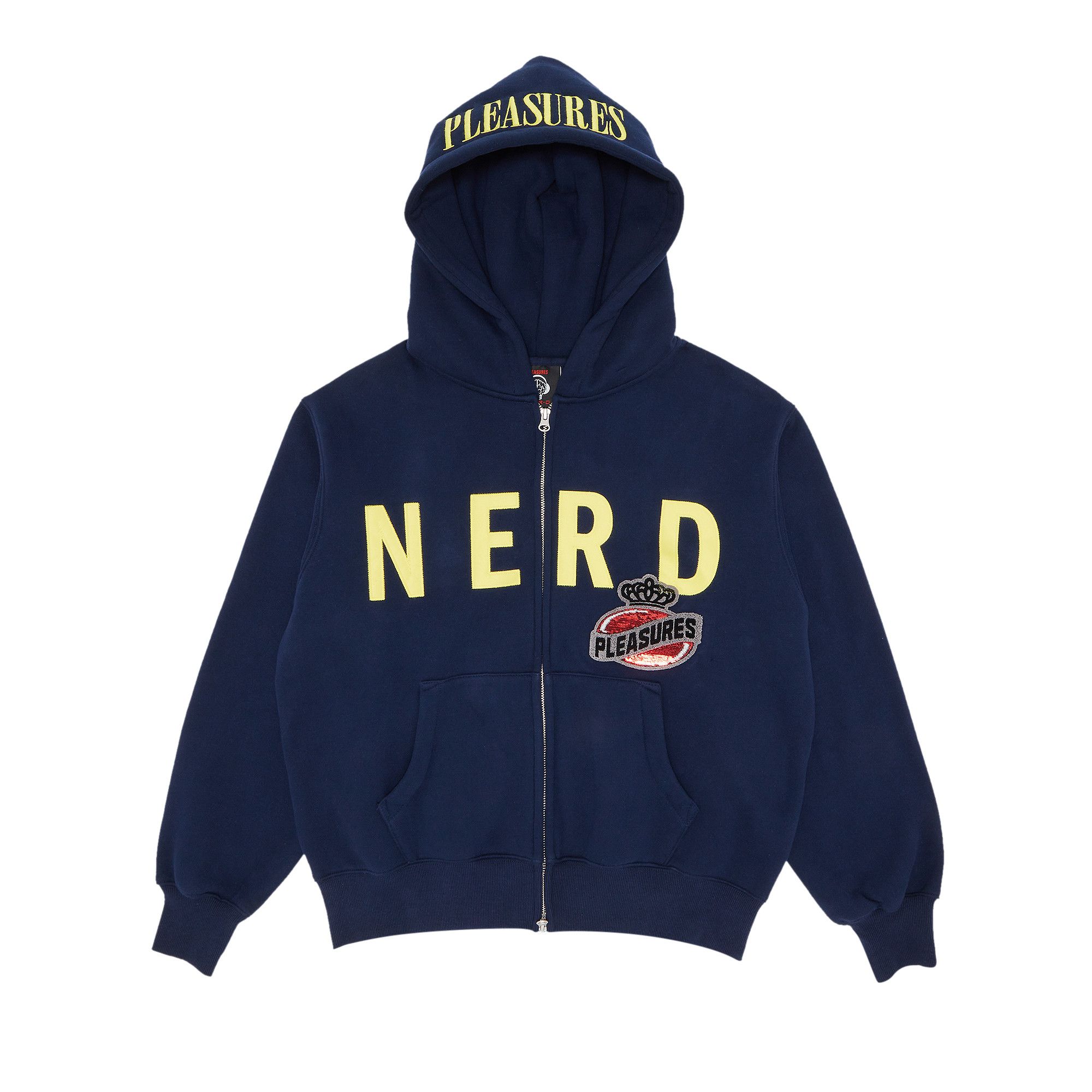 Buy Pleasures x N.E.R.D. Zip Up Hoodie 'Navy' - P23N002 NAVY