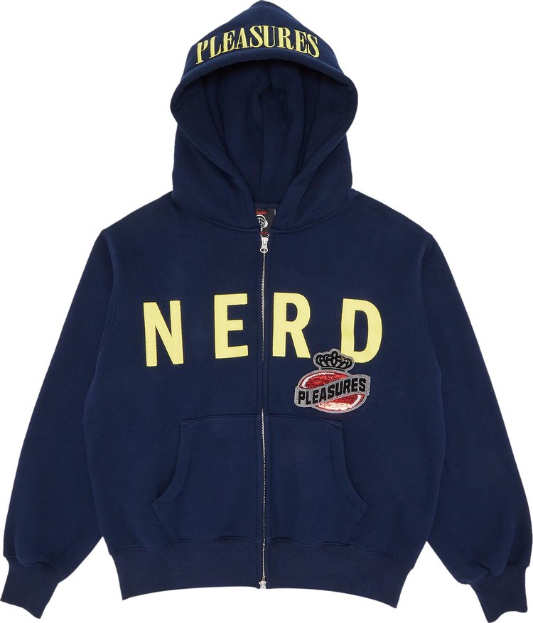 Pleasures x NERD Zip Up Hoodie Navy