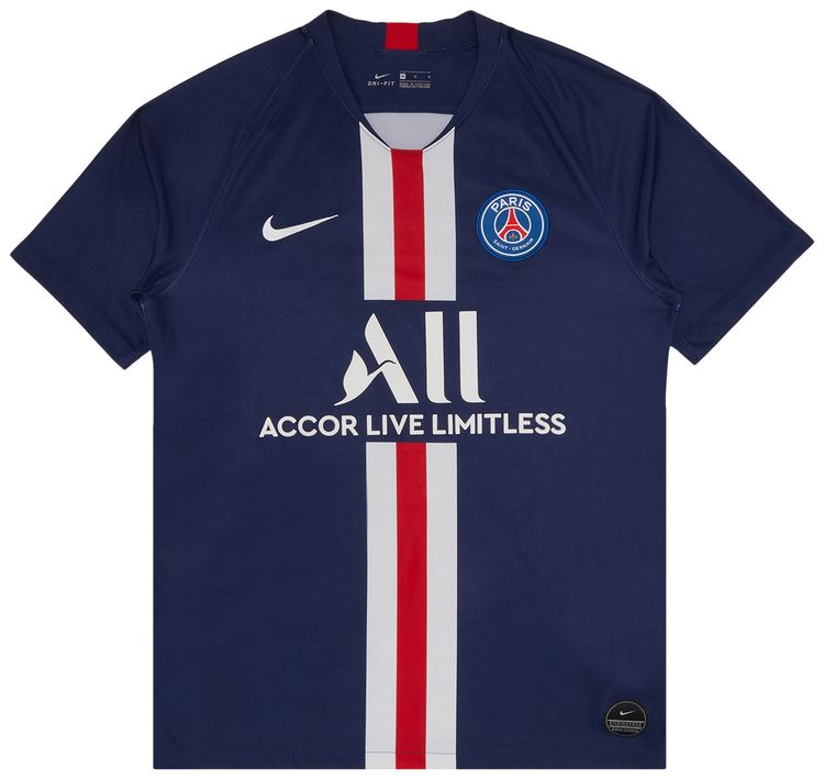 Pre Owned Paris Saint Germain Mbappe 7 Home Stadium Jersey Navy