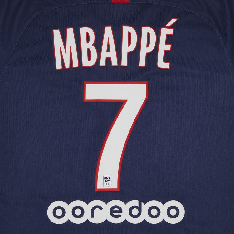 Pre Owned Paris Saint Germain Mbappe 7 Home Stadium Jersey Navy