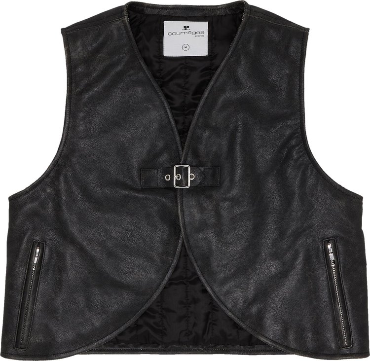 Courrèges Ellipse Leather Vest 'Black'