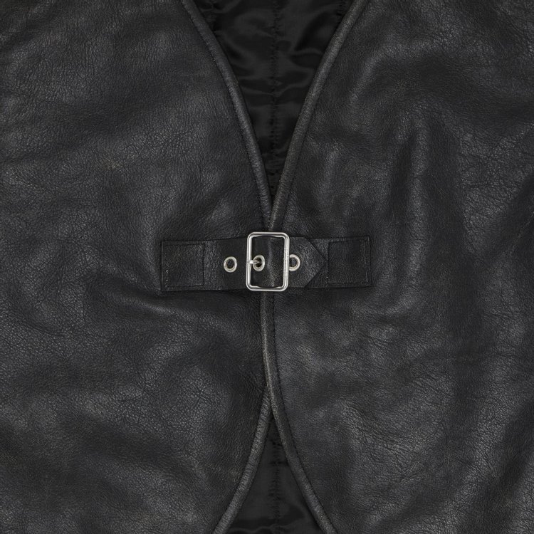 Courreges Ellipse Leather Vest Black