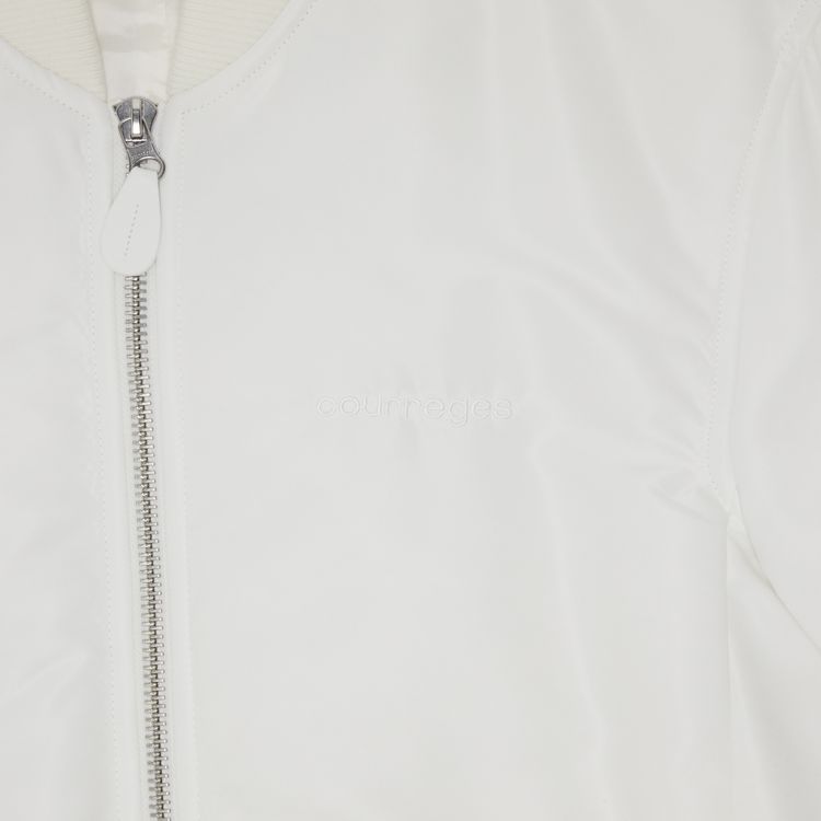 Courreges Cocoon Nylon Bomber Jacket Heritage White