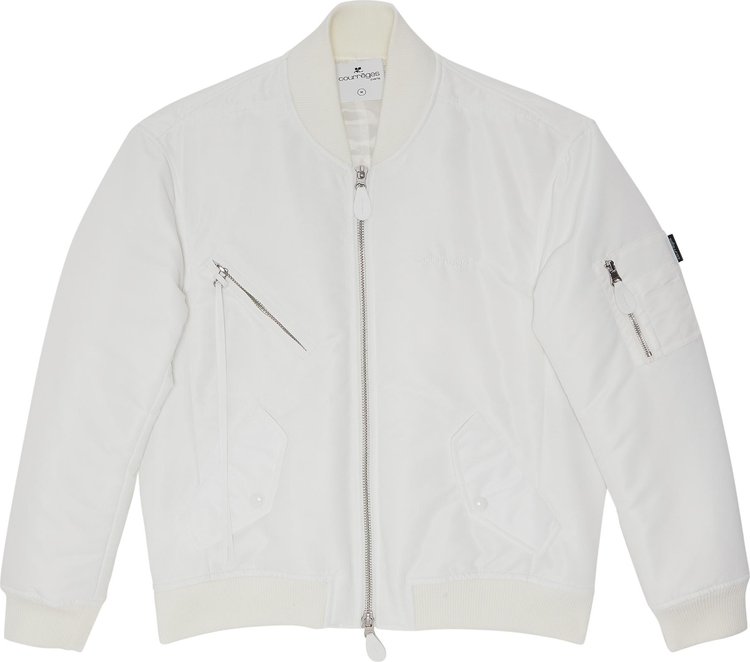 Courrèges Cocoon Nylon Bomber Jacket 'Heritage White'