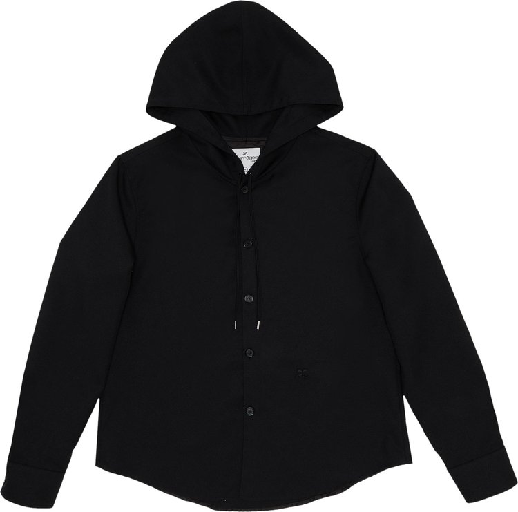 Courrèges Hooded Light Twill Shirt 'Black'