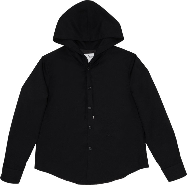 Courreges Hooded Light Twill Shirt Black