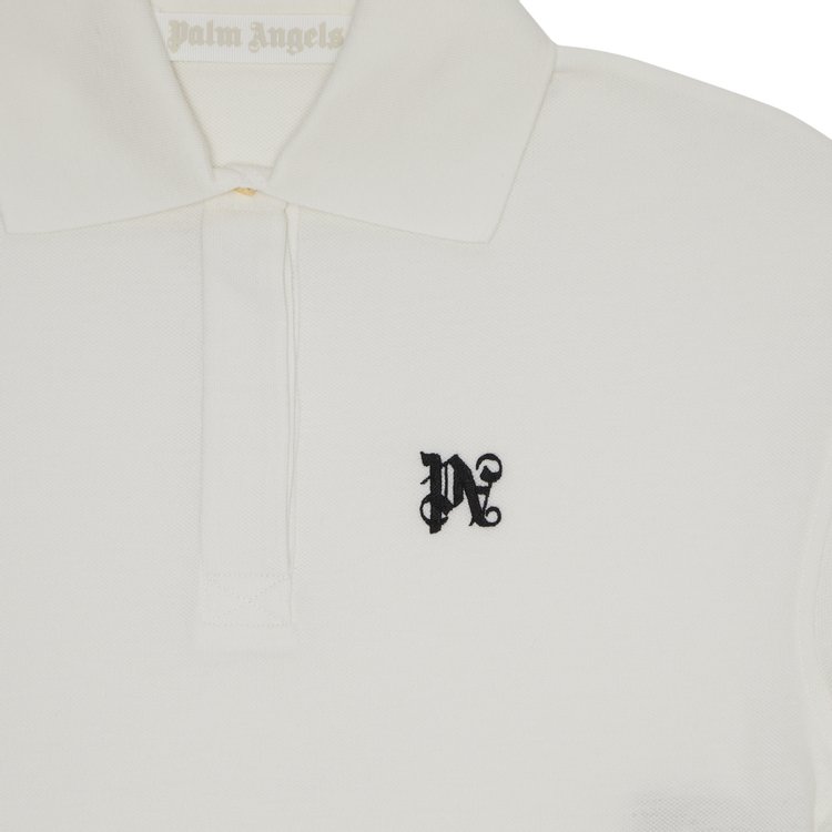 Palm Angels Monogram Cropped Polo Off White