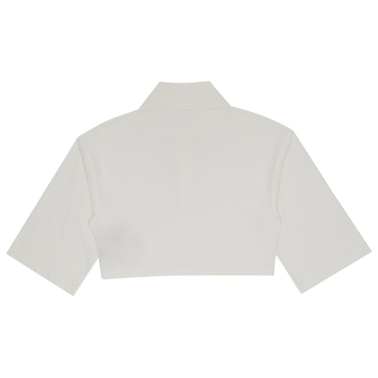 Palm Angels Monogram Cropped Polo Off White