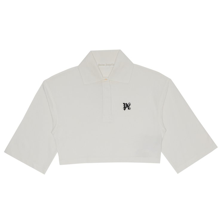 Palm Angels Monogram Cropped Polo 'Off White'