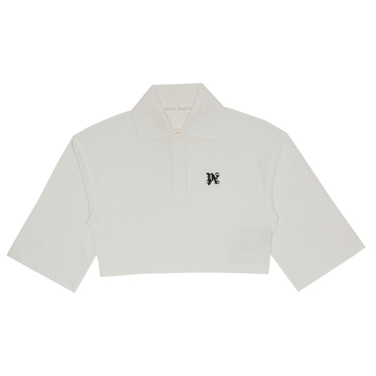 Palm Angels Monogram Cropped Polo Off White