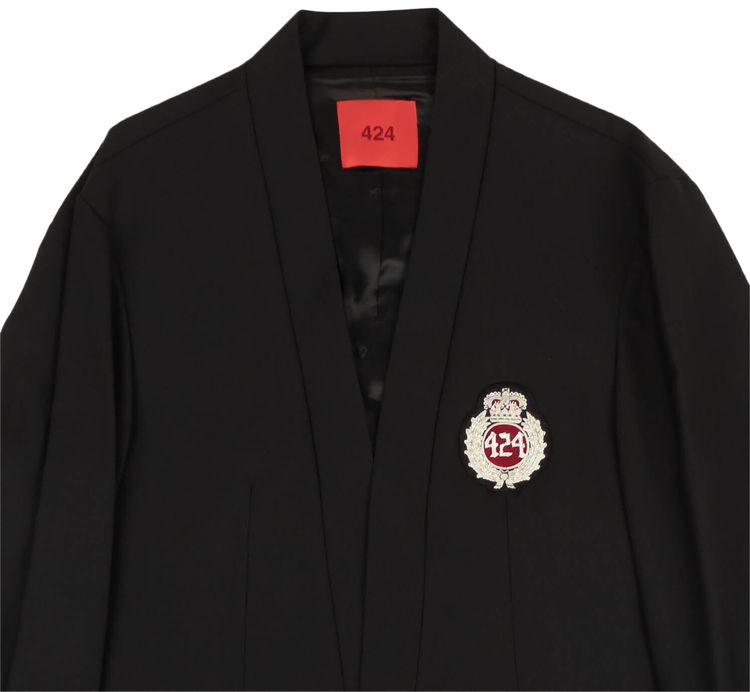 424 Crown Patch Wool Blend Blazer Black
