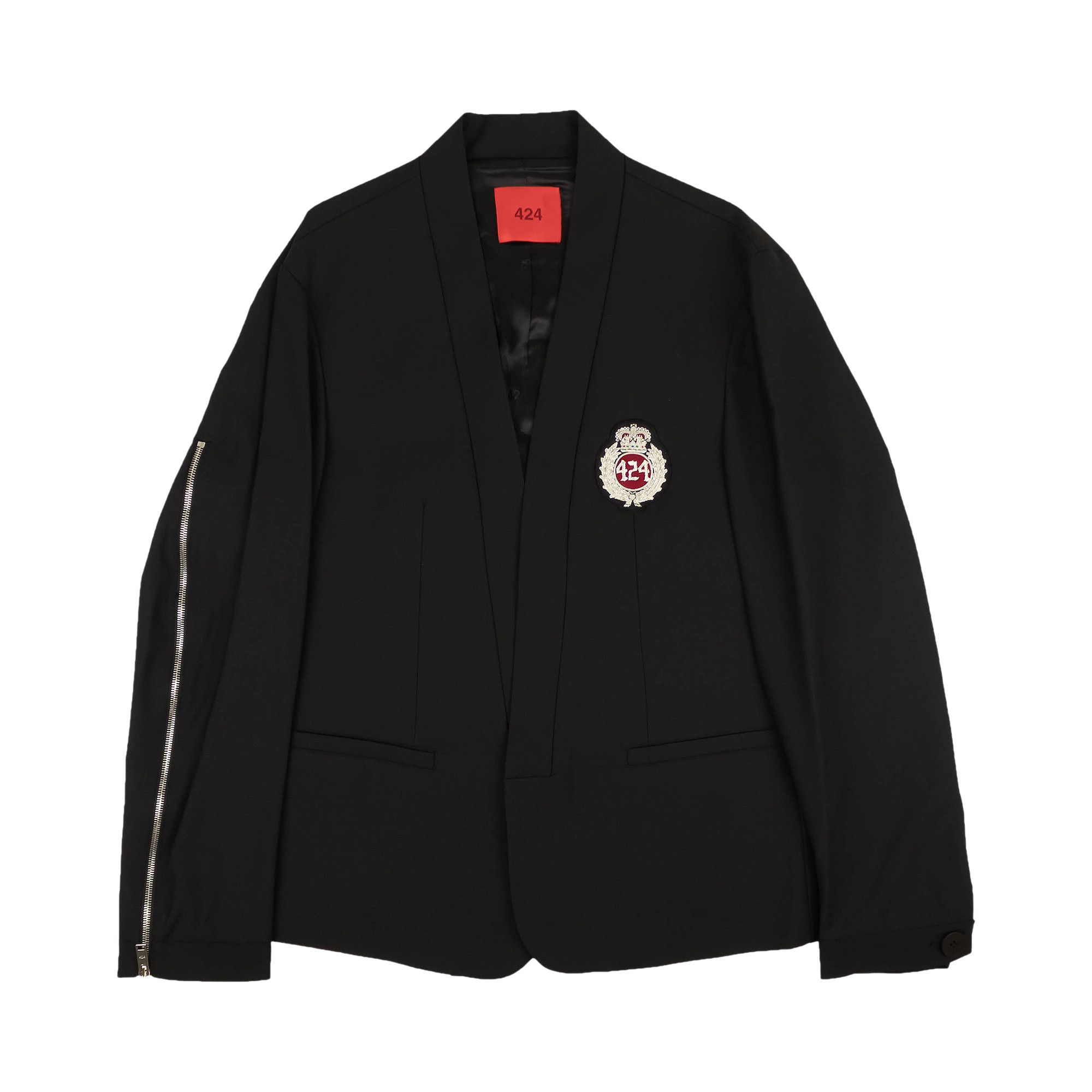 Buy 424 Crown Patch Wool Blend Blazer 'Black' - FF8FMJ04AP