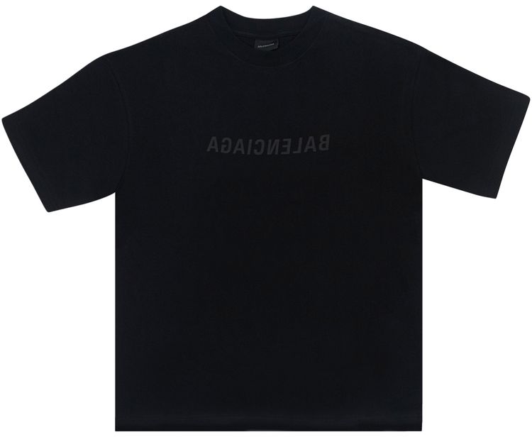 Balenciaga Mirror Logo T Shirt Black