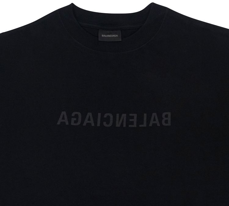 Balenciaga Mirror Logo T Shirt Black