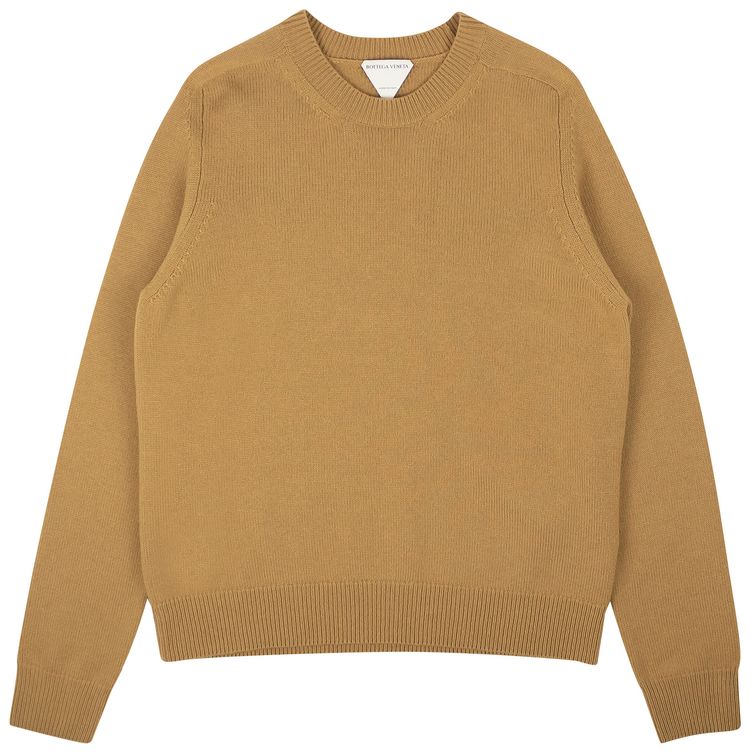 Bottega Veneta Wool Crewneck Pullover Sweater Beige