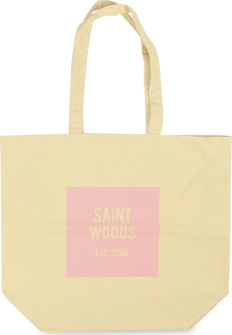 Saintwoods Canvas Tote Bag 'Tan/Pink'
