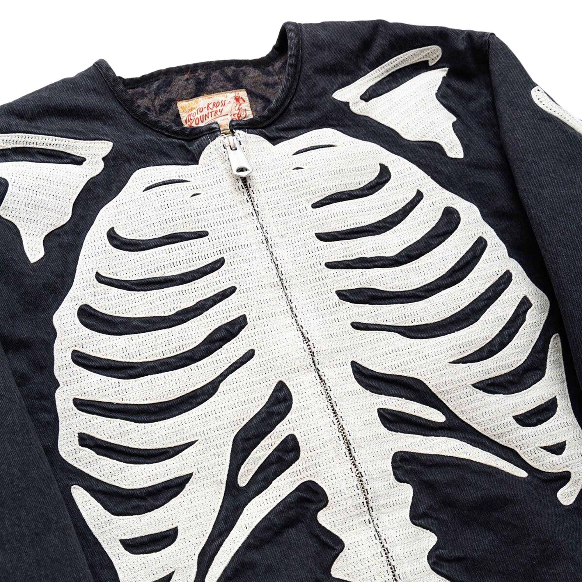 Buy Kapital Bone Denim Motocross Jacket 'Black' - KR2402LJ06 BLAC