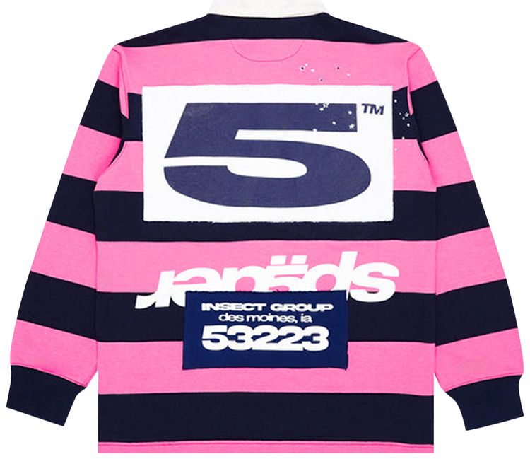 Sp5der TF Patch Rugby Shirt PinkNavy