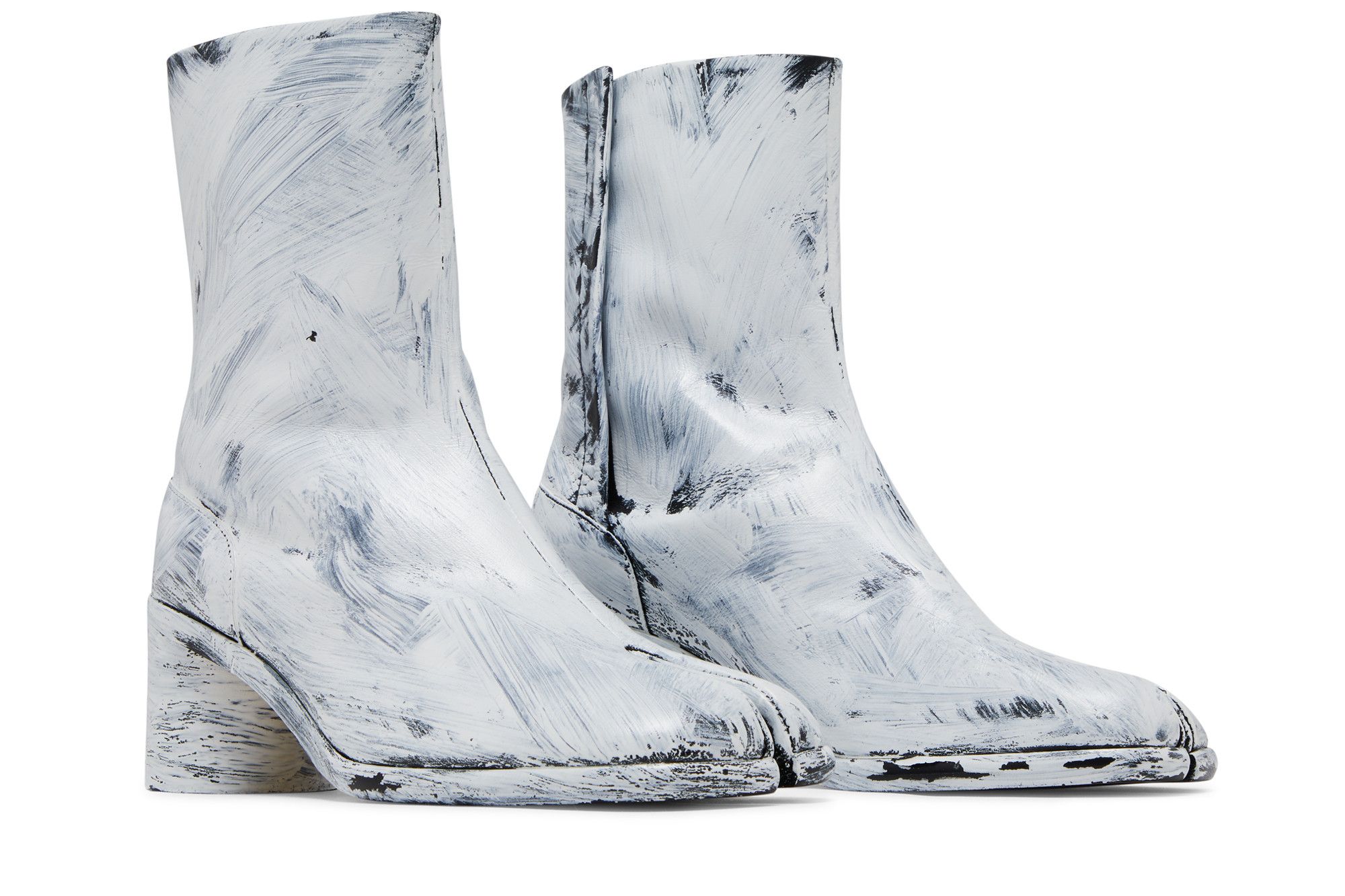 Size 7.0 Maison Margiela Tabi Ankle Boot Painted White