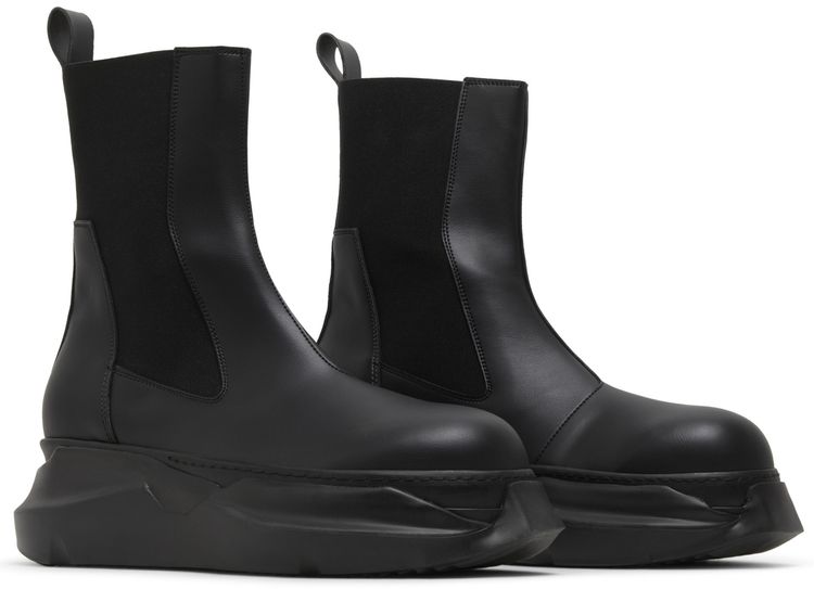 Rick Owens DRKSHDW Strobe Fabrics Beatle Abstract Boots Black