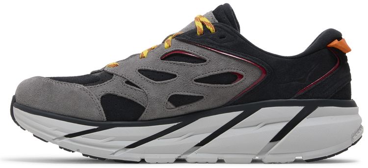 HOKA Clifton L Suede Black Lunar Rock