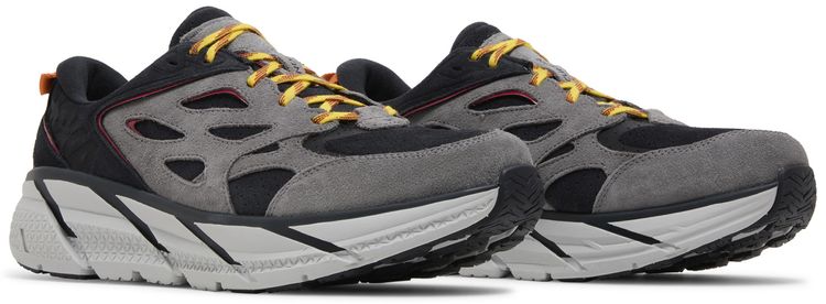 HOKA Clifton L Suede Black Lunar Rock
