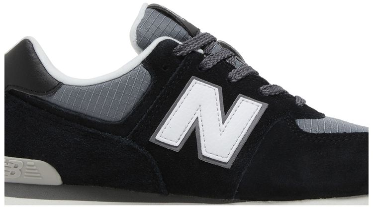 New Balance 574 Big Kid Wide Black White