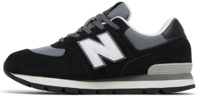 New Balance 574 Big Kid Wide Black White