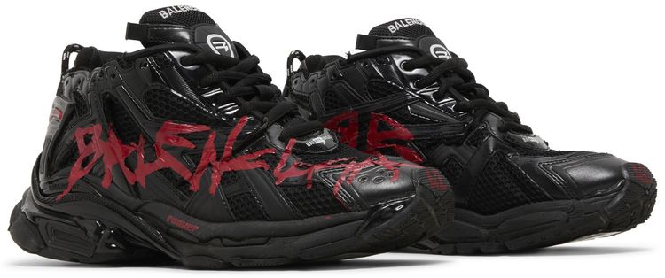 Balenciaga Runner Sneaker Graffiti   Black Red