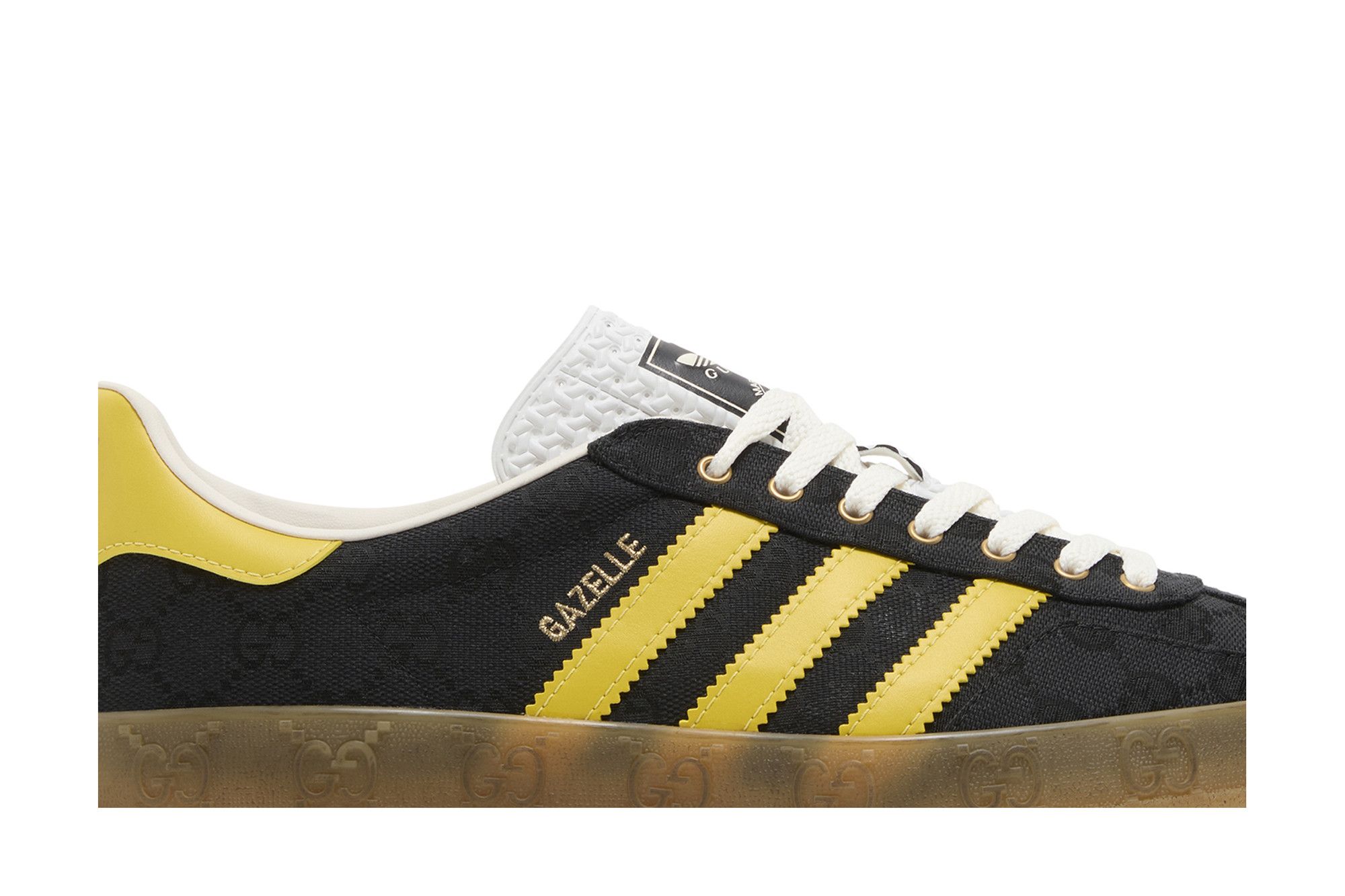 GUCCI × adidas Gazelle Core Black/Yellow GUCCI X ADIDAS GAZELLE BLACK GG MONOGRAM SNEAKER UNBOXING