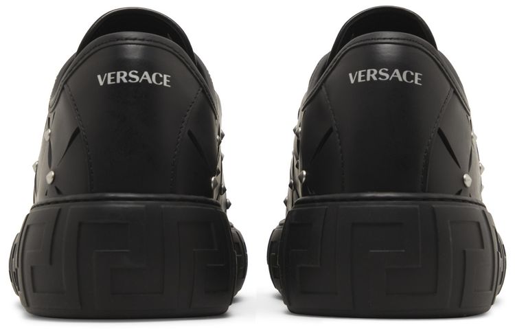 Versace Greca Sneaker Cut Out Stud   Black