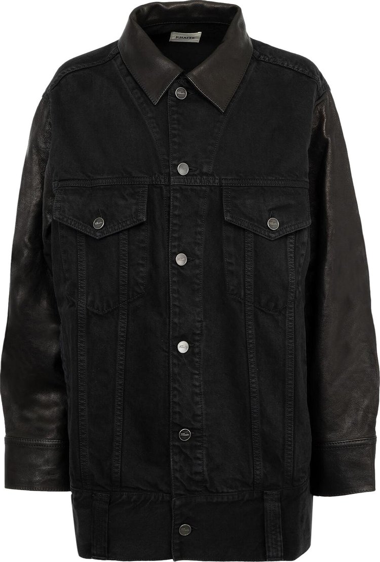 Khaite Grizzo Jacket Leather Combo 'Prescott'