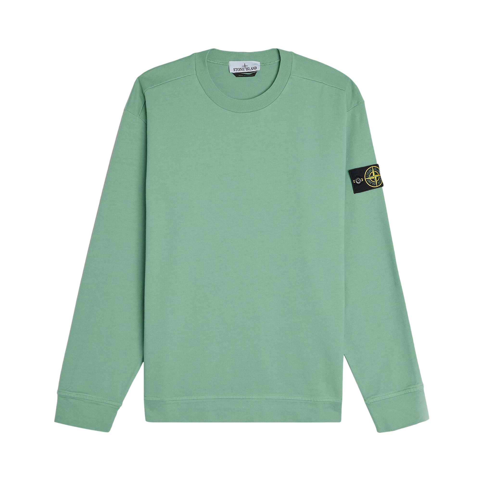 Buy Stone Island Garment Dyed Sweatshirt Light Green 801563750 V0052 GOAT