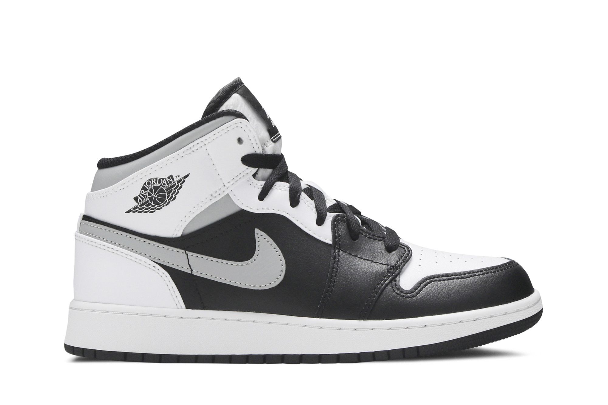Nike GS Air Jordan 1 Mid White/Black 25㎝ GS) Air Jordan 1 Mid 'White Black' DQ8423-132
