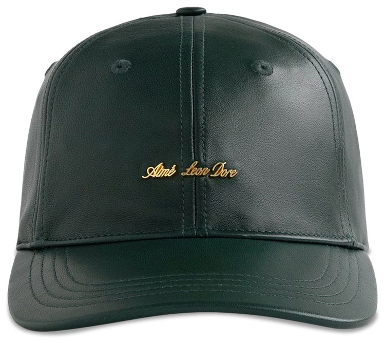 Aime Leon Dore Brass Logo Leather Hat Pine Grove