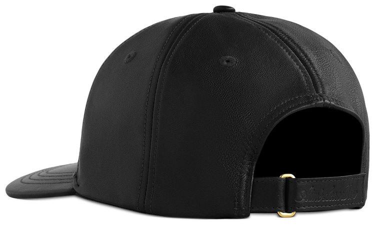 Aime Leon Dore Brass Logo Leather Hat Jet Black