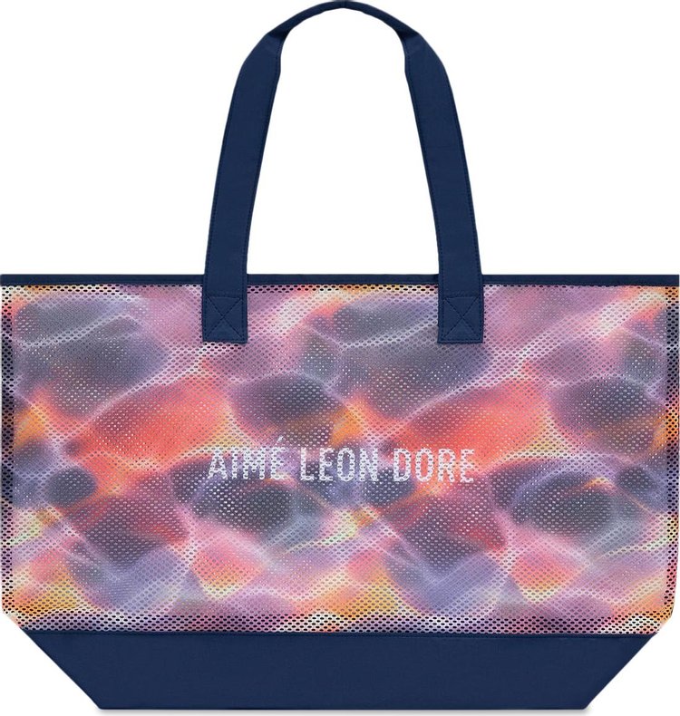 Aime Leon Dore Aqua Print Mesh Tote Bag Sunset