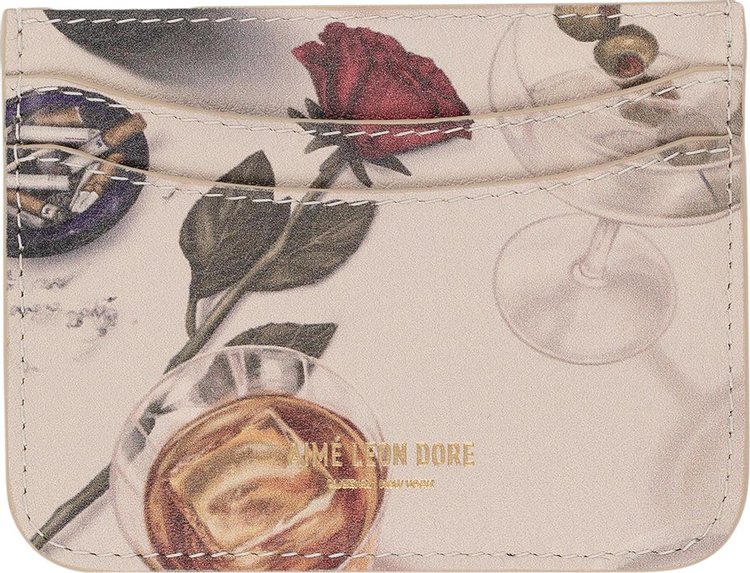 Aime Leon Dore Printed Leather Cardholder Dinner Scene