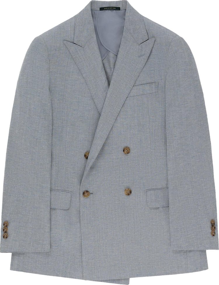 Aimé Leon Dore Low Button Double Breasted Fleck Suit Jacket 'Slate'