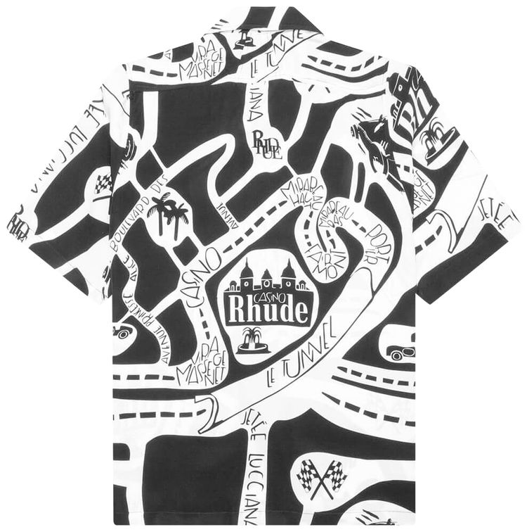 Rhude Strada Silk Shirt BlackWhite