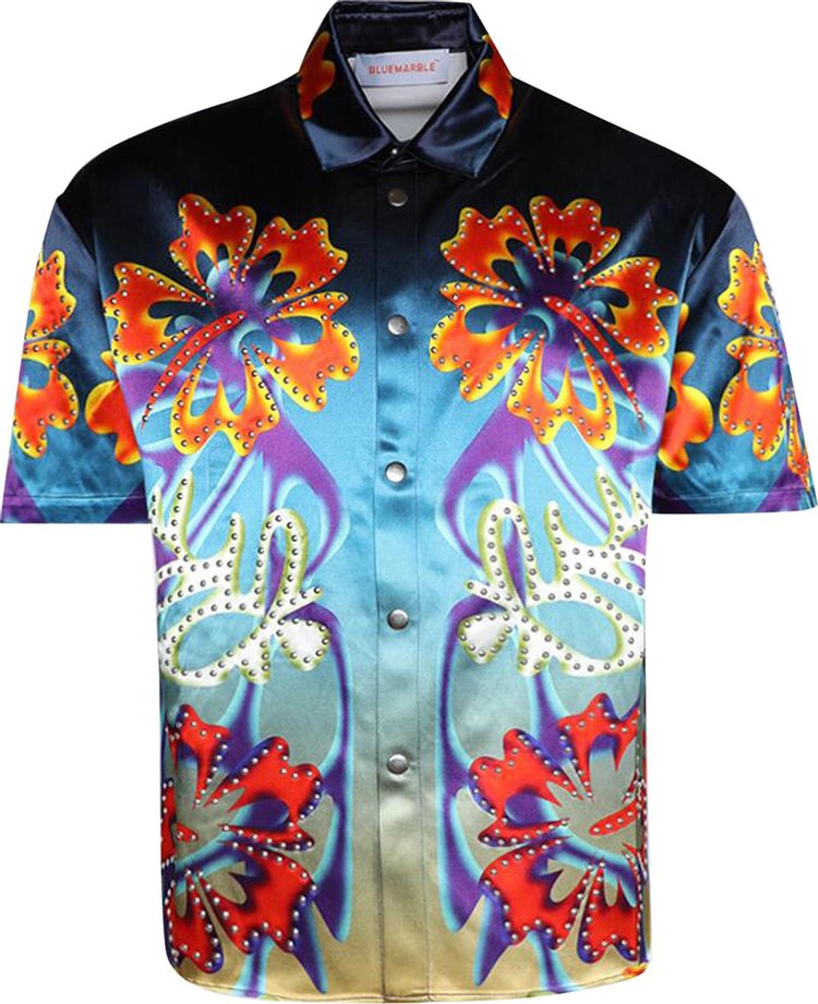 BLUEMARBLE Studded Hibiscus Short-Sleeve Shirt 'Primul'