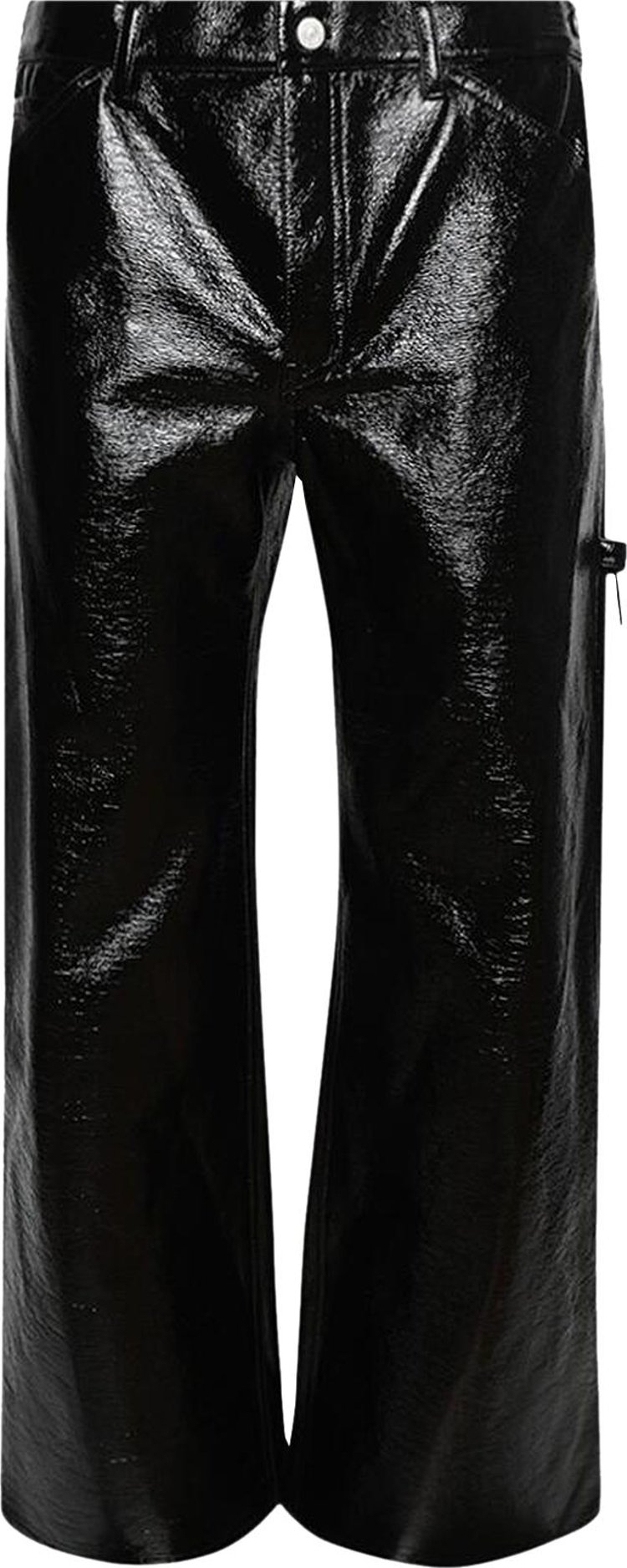 Courreges Sailor Vinyl Baggy Pants Black