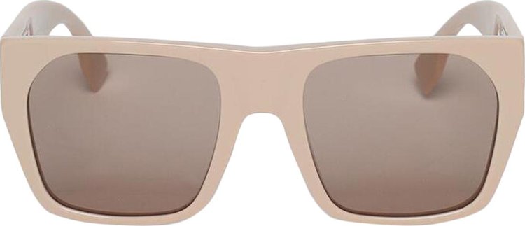 Fendi Baguette Sunglasses 'Shiny Beige/Brown'