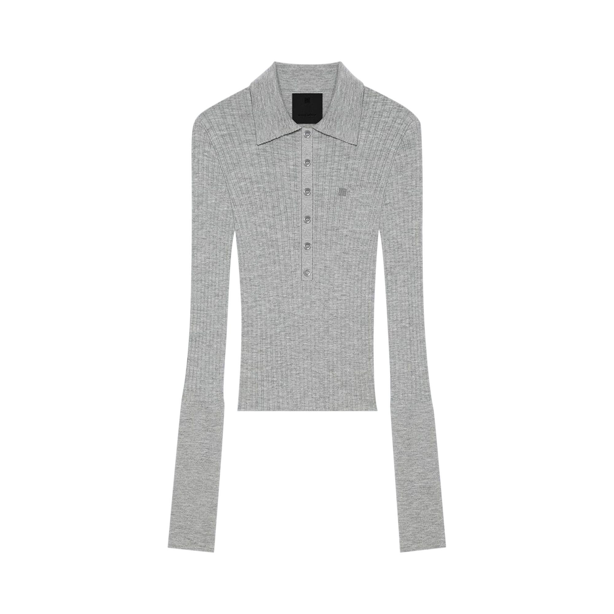 Size m Givenchy Long Sleeve Polo Heather Grey