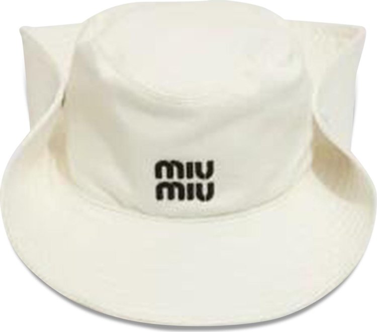 Miu Miu Drill Logo Hat 'Black/White'